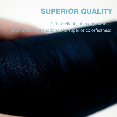 Vista 5 de Hilo serger blanco y negro, hilo multiusos para coser, poliéster, 4 conos de 2743 m cada uno para máquina de coser