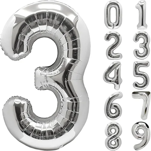 Vista 86 de Globos gigantes de números negros de 40 pulgadas, globos de aluminio de Mylar con helio para cumpleaños, globo número 0 para decoración de fiestas