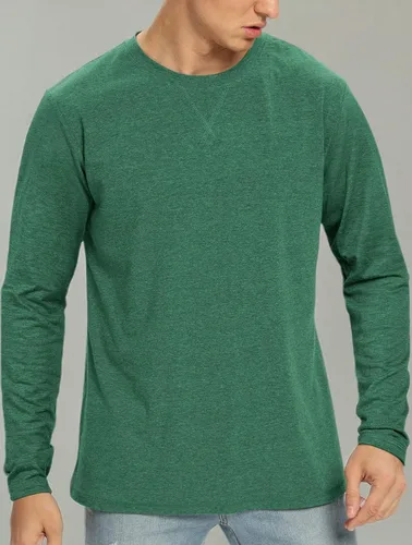 Vista 55 de NITAGUT Camiseta clásica de algodón para hombre con cuello redondo
