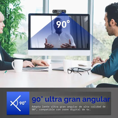 Vista 7 de RC08 - Cámara web 2K con altavoz, cámara web para PC, cámara web HD con micrófono de reducción de ruido/altavoz Harman/4X Eptz/cubierta