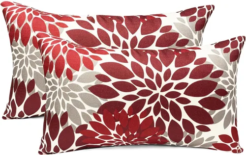 Vista 17 de Juego de 2 fundas de almohada decorativas negras boho 16x16 pulgadas, fundas de almohada de lino modernas estilo bohemia campestre para exteriores