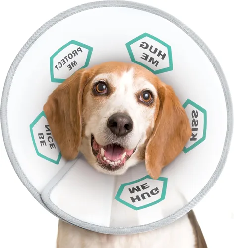Vista 12 de Supet - Collar de cono para perro ajustable después de la cirugía, collar y cono de recuperación para mascotas cómodo y práctico, para perros