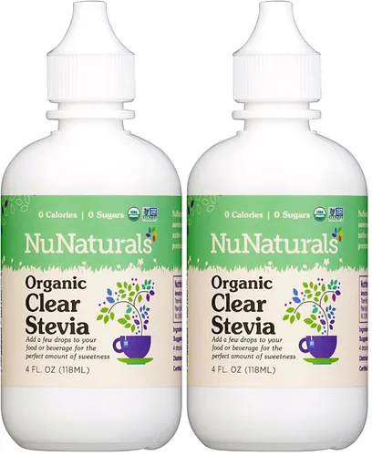 Vista 10 de NuNaturals Edulcorante líquido orgánico de estevia, transparente, sin sabor, plástico, 4 onzas