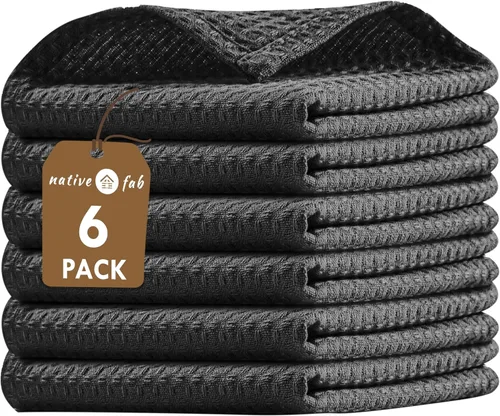 Vista 38 de Native Fab Juego de 8 toallas de cocina y paños de cocina, absorbentes, duraderos, de secado rápido para limpiar, cocinar, hornear, ideal