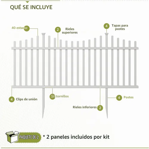 Vista 4 de Zippity Manchester Picket Fence Panels, White Vinyl DIY No Dig Kit Cerca de Manchester