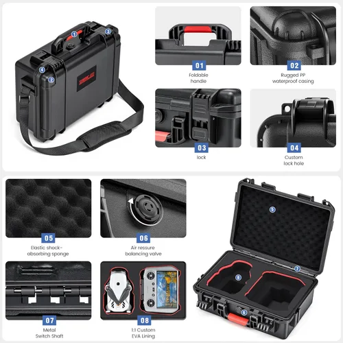 Vista 4 de Funda para DJI Lito X1/1 Accesorios,Funda impermeable de transporte para RC 2/N3