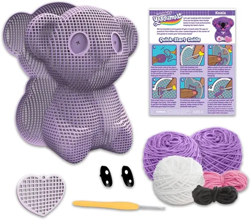 Vista 3 de Yarnimals Koala - Loop Your Own Koala - Kit de manualidades - Haz tu propio juguete animal - A partir de 8 años