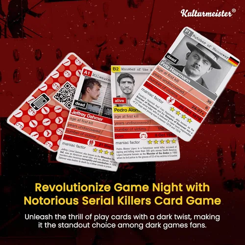Vista 3 de Juego de cartas Trump Notorious Serial Killers, para adultos