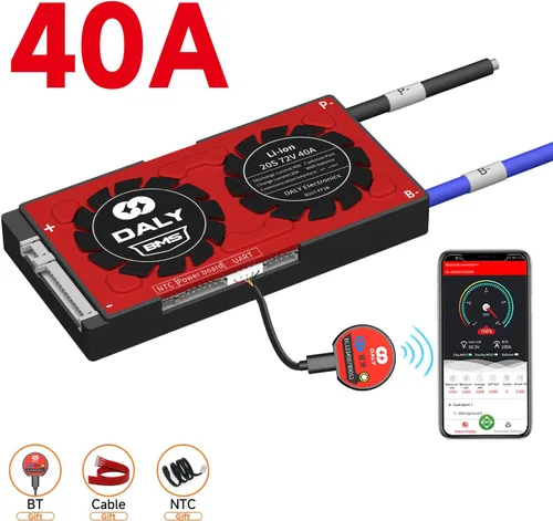 Vista 62 de DALY BMS 72V Li-ion 20S 30A Tablero de protección con cable de equilibrio de puerto común para panel solar autoconstruido, sistema de suministro