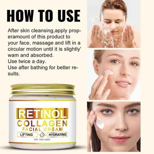 Vista 6 de Crema de colágeno con retinol, levanta y reafirma la piel, líneas finas que se desvanecen, crema hidratante antiarrugas para hombres y mujeres