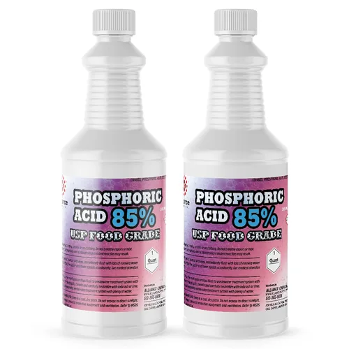 Vista 10 de Ácido fosfórico 85% - USP grado alimenticio - 1 galón - 85% limpiador de ácido fosfórico para control de pH, alimentos y bebidas, Alliance Chemical