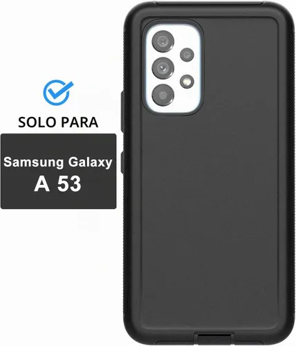 Vista 2 de AICase Funda para Galaxy A53 5G, resistente protección contra caídas, cuerpo completo, resistente a los golpes, a prueba de polvo, militar Negro