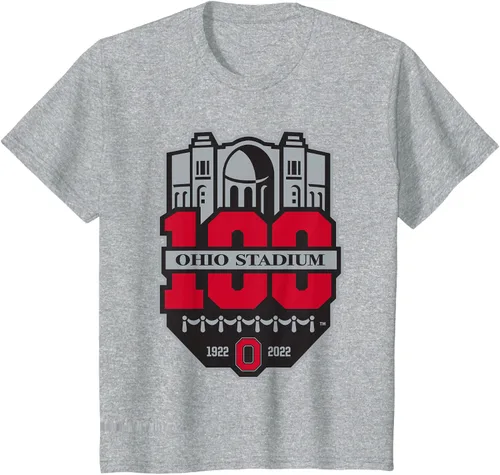 Vista 7 de Camiseta con licencia oficial de los 100 años del logotipo de fútbol del estado de Ohio, Negro