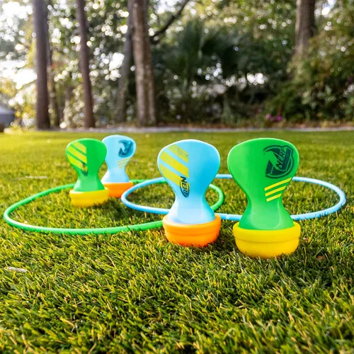 Vista 8 de NERF - Dardos de césped de punta suave, divertido juego familiar para exteriores, juegos para adultos y niños, perfectos para campamento, patio
