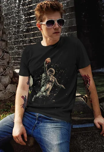 Vista 3 de MATXSOMAX Camisetas gráficas para hombre, camisetas de astronauta, camisetas gráficas de diseño genial para hombre