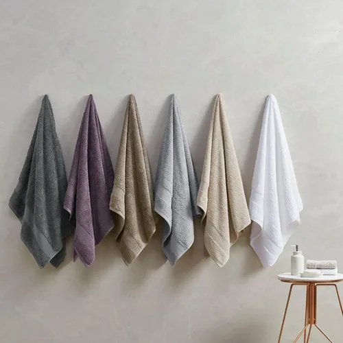 Vista 5 de Madison Park SIGNATURE Luce - Lujoso juego de toallas de baño 100% algodón egipcio, sedosas, suaves y altamente absorbentes, calidad de spa premium