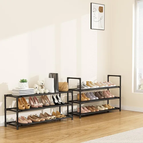 Vista 7 de LANTEFUL - Organizador de zapatos de 6 niveles, organizador de almacenamiento para 24-30 pares de zapatos y botas, estante de zapatos largo