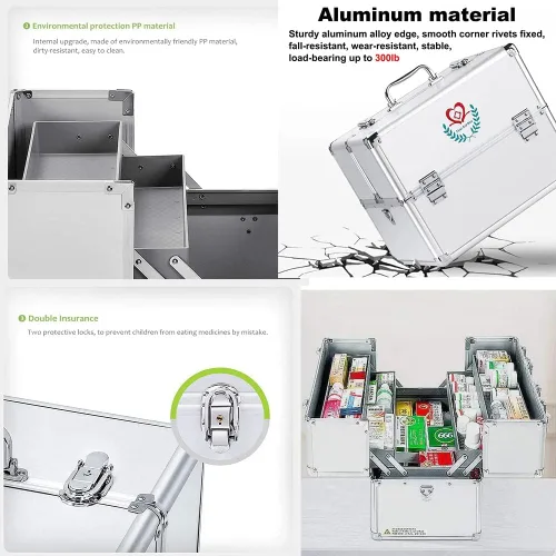 Vista 7 de Caja de cerradura, caja de seguridad para medicamentos, botiquín de primeros auxilios, botiquín con cerradura para medicamentos, caja