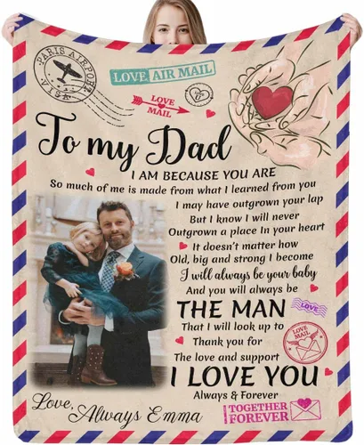 Vista 13 de Regalos para papá, manta de regalo personalizada con imagen, manta personalizada para el Día del Padre con foto, manta personalizada de cumpleaños