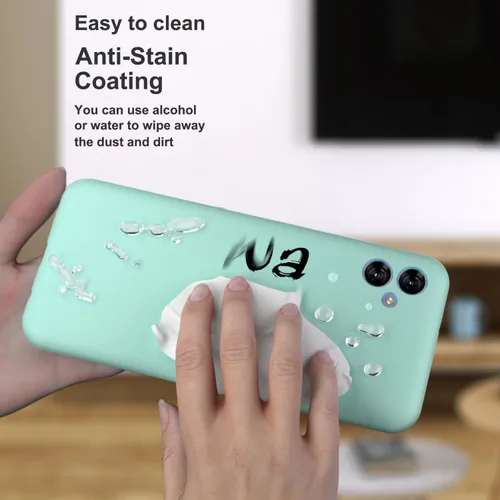 Vista 5 de Funda para Galaxy A04E de 6.5 pulgadas, silicona líquida suave protectora y forro de microfibra antiarañazos, a prueba de golpes, compatible