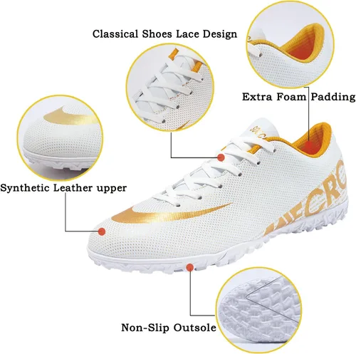 Vista 3 de Zapatos de fútbol para hombre, zapatos de fútbol profesionales de caña baja, transpirables, para interiores y exteriores, TFAG