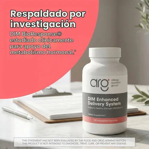 Vista 5 de Allergy Research Group - DIM Enhanced Delivery System - Equilibrio Hormonal, Hombres, Mujeres - 120 Cápsulas Vegetarianas