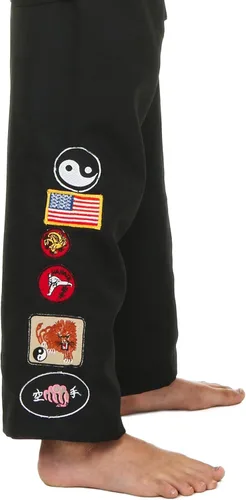 Vista 5 de Disfraz de Cobra Kai negro para niños, sin mangas, uniforme de Karate Gi, traje de Halloween