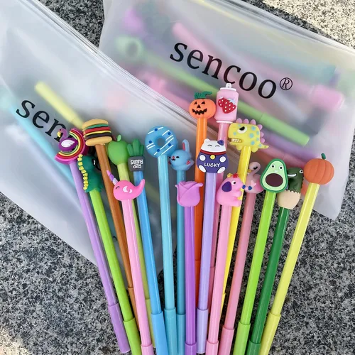 Vista 2 de sencoo Paquete de 24 bolígrafos de tinta negra de gel de dibujos animados de estilo surtido para niños, regalo de cumpleaños, premio escolar, regalo