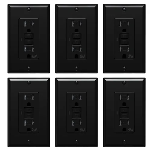 Vista 11 de WEBANG - Tomacorrientes GFCI de autocomprobación, resistentes a manipulaciones y a la intemperie, receptáculo GFCI con indicador LED, placas