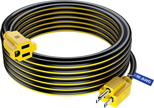 Vista 19 de Maximm Cable de extensión negro y azul de 10 pies, SJTW de 16 AWG