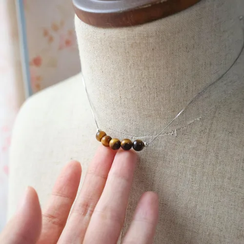 Vista 3 de Crystal Pendant Necklace 925 Sterling Silver Chain Necklace Adjustable Healing Crystal Necklace For Women
