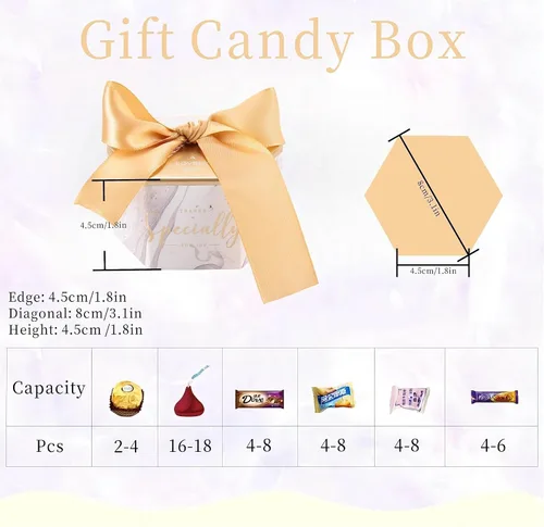Vista 4 de Zerodis Cajas de recuerdos de fiesta de boda, 30 cajas de dulces con cinta para compromiso, despedida de soltera, baby shower, cumpleaños