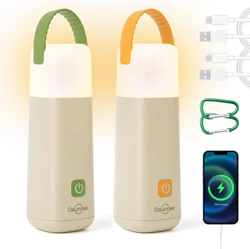 Vista 8 de Dawnrise Linterna LED recargable para acampar con 4 modos, hasta 350 horas