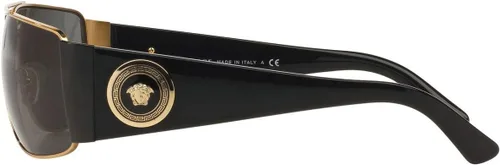 Vista 3 de Versace Gafas de sol Hombre Montura Dorada, Lentes Gris Oscuro, 0MM