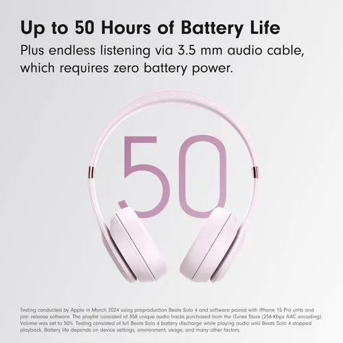 Vista 3 de Beats Solo 4 - Auriculares inalámbricos Bluetooth on-ear, Rosa Nube (Renovado Premium)