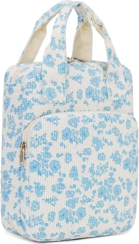 Vista 13 de DSIUE Funda para la Biblia para niños, funda de pana para llevar la Biblia, soporte para libros, bolsa con asa y bolsillos, diseño floral de retazos