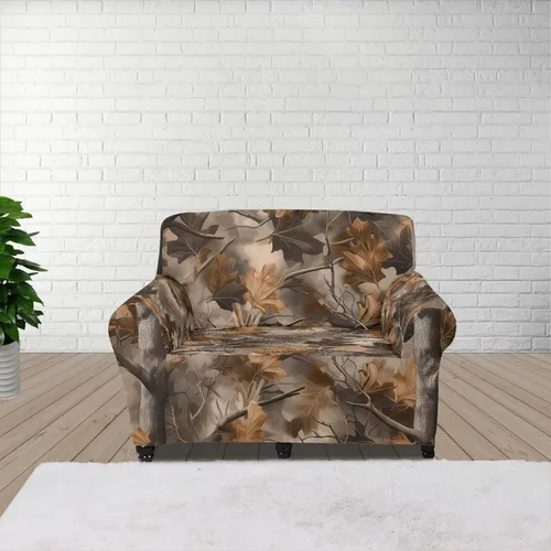 Vista 127 de ZOUTAIRONG Fundas elásticas para sofá con estampado de ramas de camuflaje 3D para sofá, funda para muebles de un solo cojín, decoración del hogar u