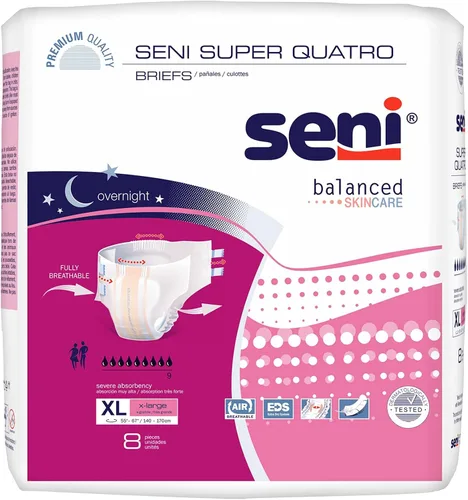 Vista 11 de Seni Super Quatro - Calzoncillos unisex para incontinencia adulta con pestañas, talla pequeña (55,9-81,3 cm), 12 unidades (1 paquete de 12)
