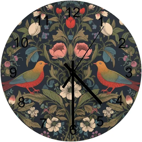 Vista 45 de Reloj de Pared de Flores Silencioso Sin Tictac Operado por Batería, Caricatura de los 70s Linda Flor Abstracta Pastel Margarita Reloj Floral