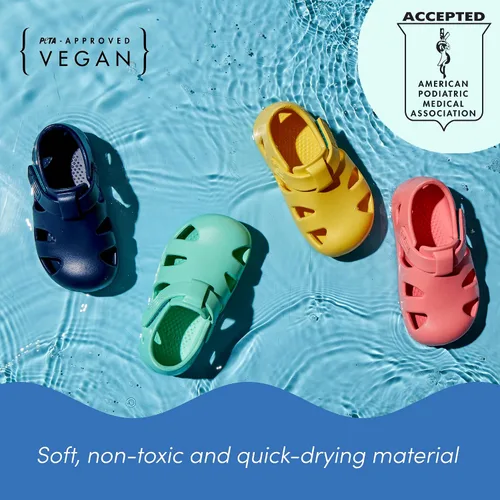 Vista 3 de Ten Little - Sandalias de agua para bebés, niños pequeños y niños, ajustables, sandalias de agua con punta cerrada para niños y niñas, ligeras