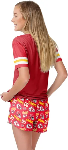 Vista 2 de FOCO Conjunto de pijama para mujer con logotipo del equipo de la NFL