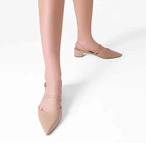 Vista 5 de DREAM PAIRS Zapatos de tacón grueso con punta cerrada y tacón bajo con tiras y hebilla puntiaguda, para mujer, vestido de boda, fiesta