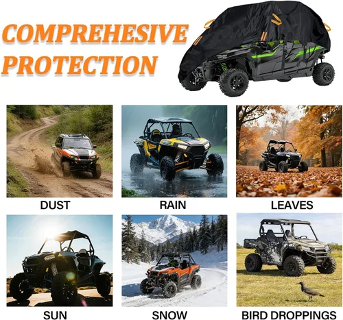 Vista 6 de UTV X3 - Funda impermeable para exteriores, tela Oxford 600D con Pu, cubiertas de protección para todo tipo de clima para Can-Am Maverick X3 XMR XMR