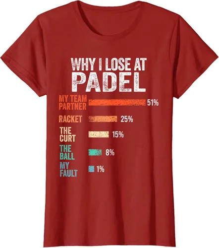 Vista 27 de Why I Lose at Padel Funny Game Padel Hombres Mujeres Camiseta de Padel