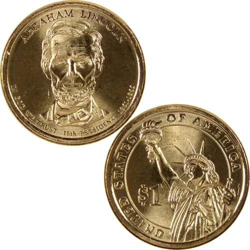 Vista 3 de 2010 D Abraham Lincoln Moneda de Dólar Presidencial BU Sin Circular $1 Moneda