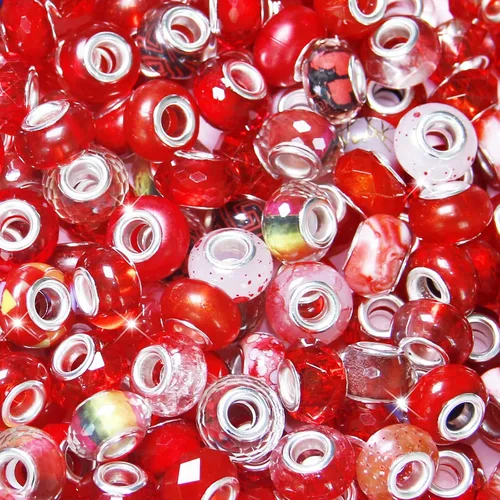 Vista 29 de ZYEHXED 60 Piezas Cuentas Negras de Agujero Grande, Cuentas Grandes de Artesanía Europea, Cuenta de Lampwork Murano de Agujero Grande, Cuenta