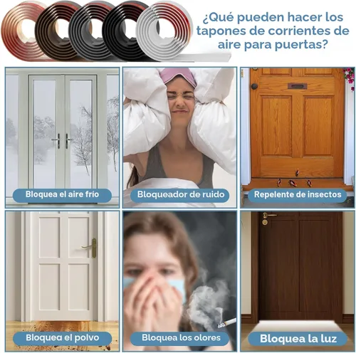 Vista 7 de Tope de Corriente de Puerta, Barrido de Puerta Ajustable para la Parte Inferior de la Puerta, Relleno de Espacio Bajo la Puerta para Puertas Negro