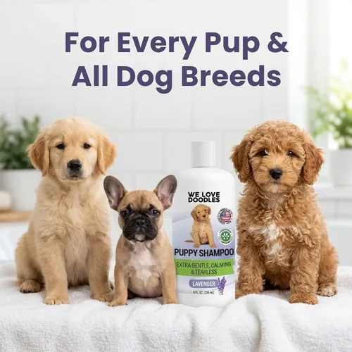 Vista 6 de Champú y acondicionador para cachorros, fabricado en Estados Unidos, sin lágrimas, el mejor champú para cachorros, lavado de piel sensible
