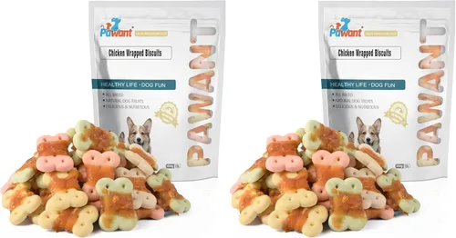 Vista 8 de Golosinas envueltas en pollo para perros, masticables sin cuero crudo, 8 onzas 30% real poultry; 60% baked core; 15% protein; easily digestible