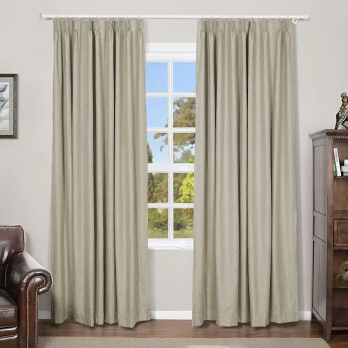 Vista 8 de TWOPAGES Cortinas plisadas opacas de 63 pulgadas de largo para ventanas pequeñas, paneles de lino con aislamiento térmico